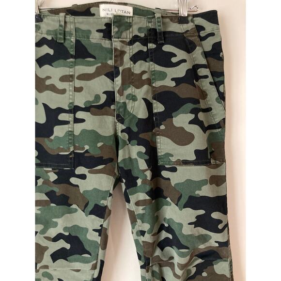 NILI LOTAN French Camo Military Pants Joggers Cropped Patch Pocket 4 - Picture 8 of 11